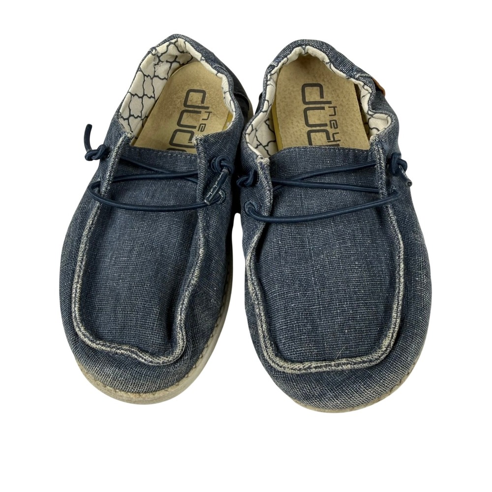 Hey Dude Kids Size 12 Wendy Youth Sparkling Blue Loafers Slip On Boat Shoes